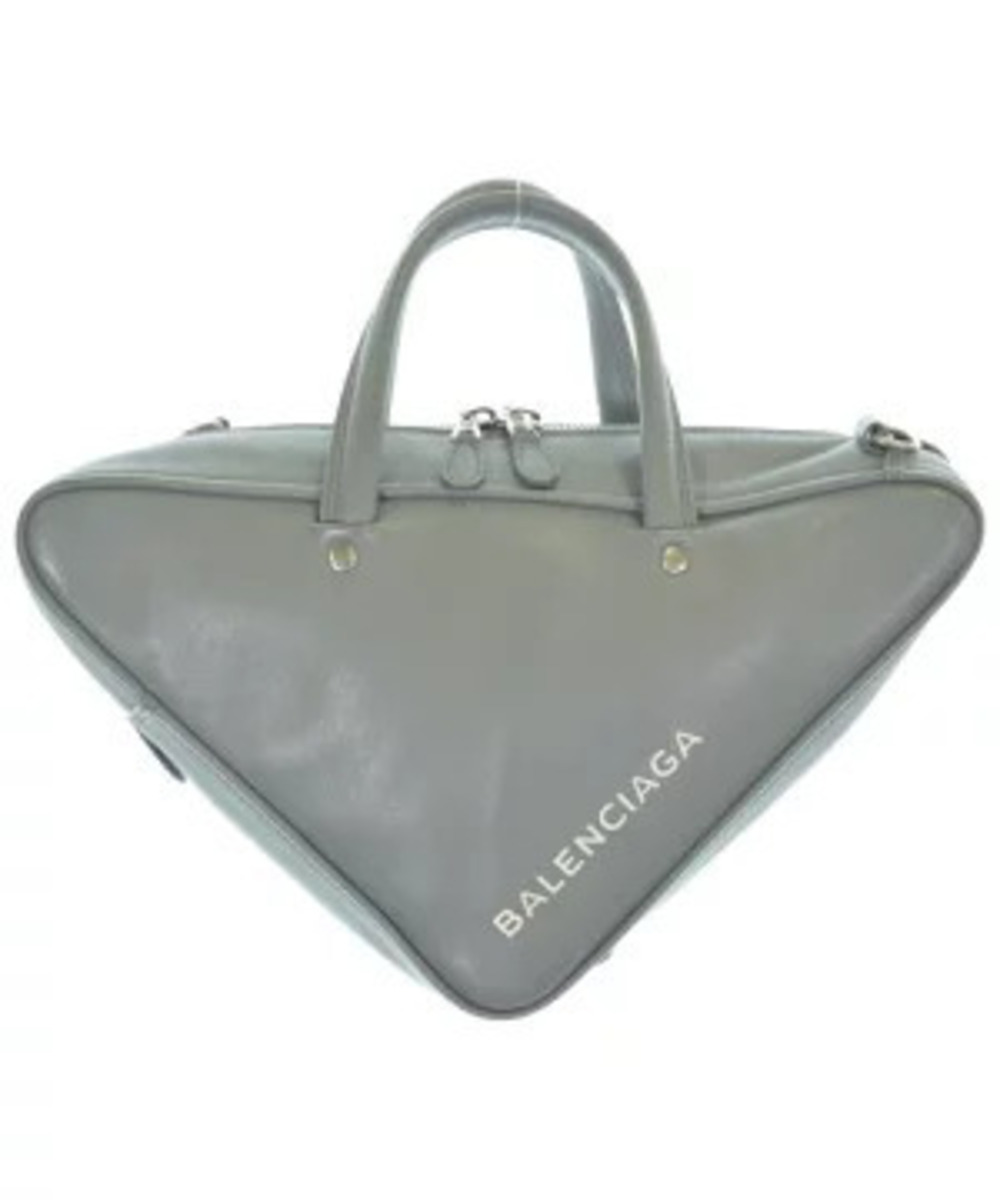 Balenciaga Triangle Duffle bag grey leather white Gray
